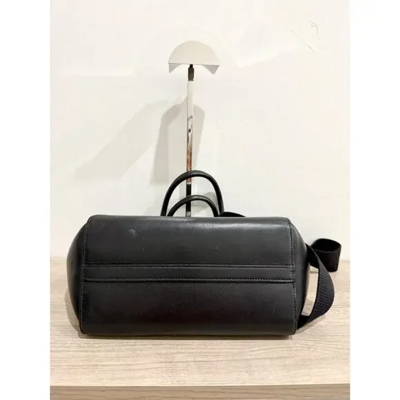 Prada Triangle Leather Medium Tote Shopper Handbag with Shoulder Strap Black - Picture 8 of 16